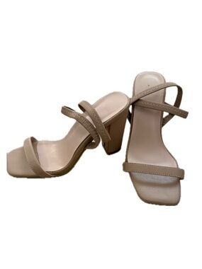 Women’s Neutral Beige Strappy Block Heel Sandals
